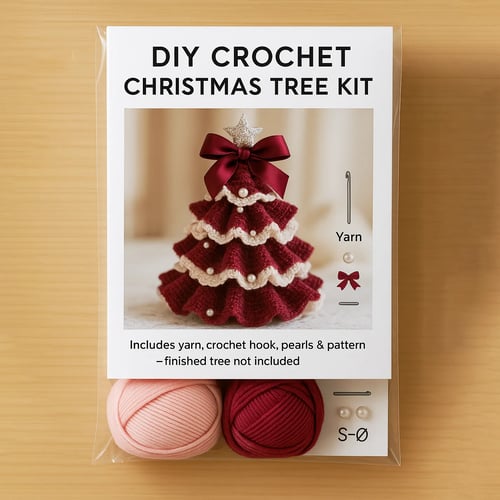 1+1 GRATIS | KnitGlow® DIY Häkelbaum-Set – Handgemachte Weihnachtsdeko mit Herz