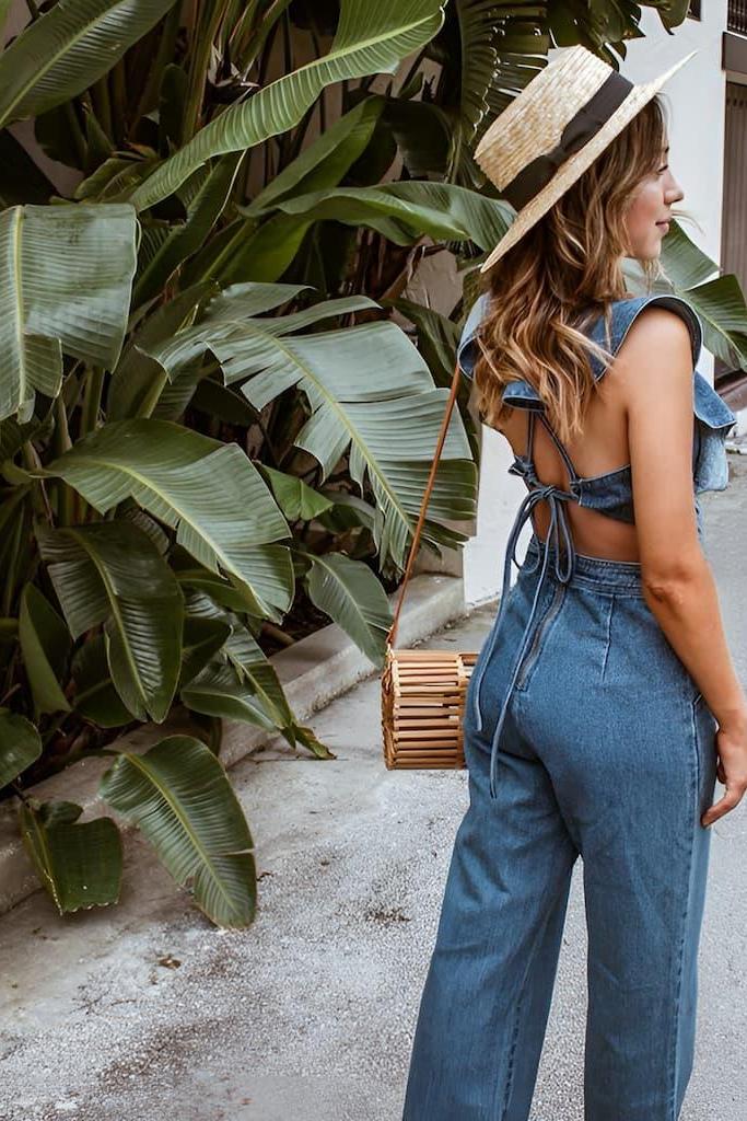 DenimDynasty™ Denim-Overall mit offenem Rücken