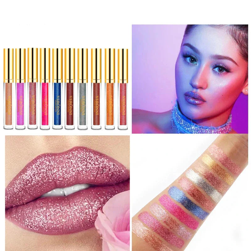 1+1 GRATIS | DiamondShine™ | Flüssiger Lippenstift Intensive Farbe, Mirror Gloss