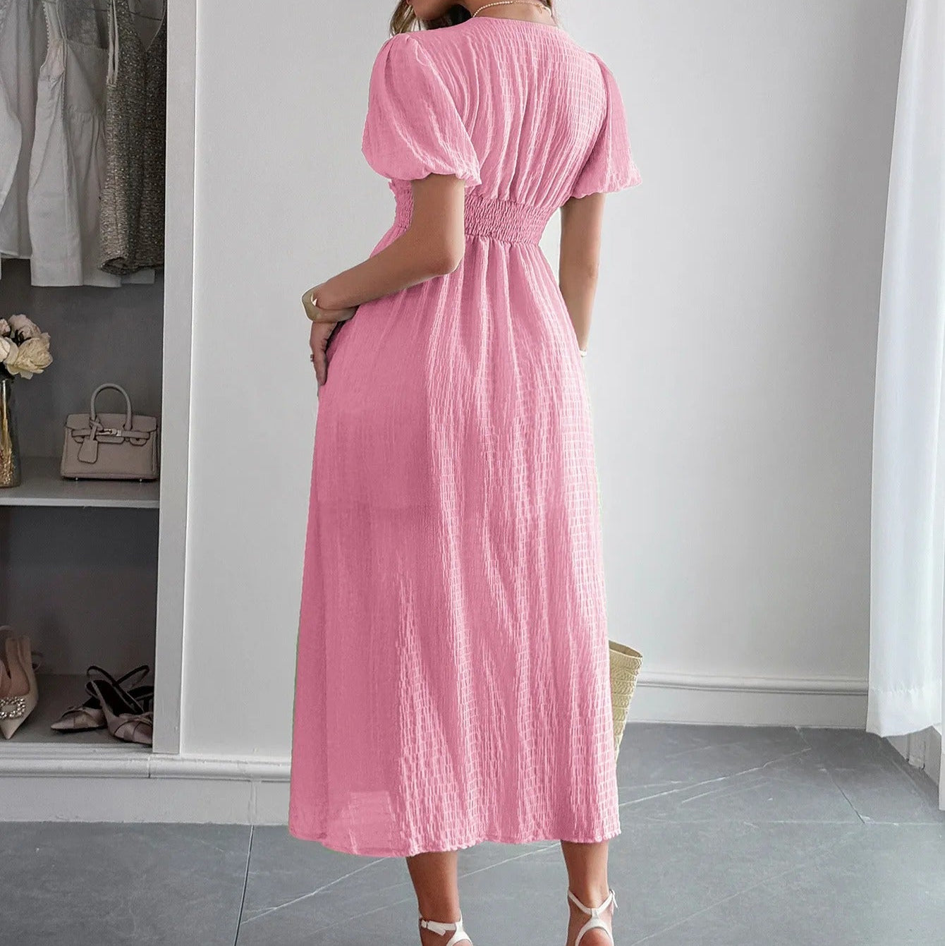 50% RABATT | Slitelle™ | Elegantes Maxikleid mit Wickelausschnitt & Schlitz