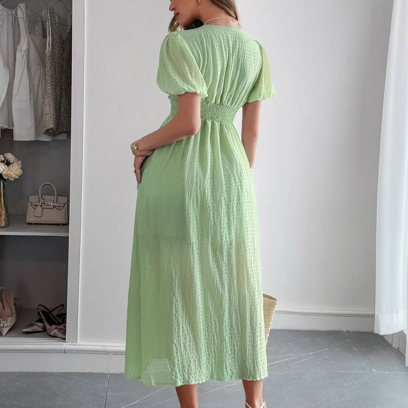 50% RABATT | Slitelle™ | Elegantes Maxikleid mit Wickelausschnitt & Schlitz