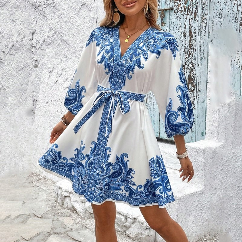 Bohemisse™ | Boho-chic Satin-Kurzkleid im Tunika-Stil