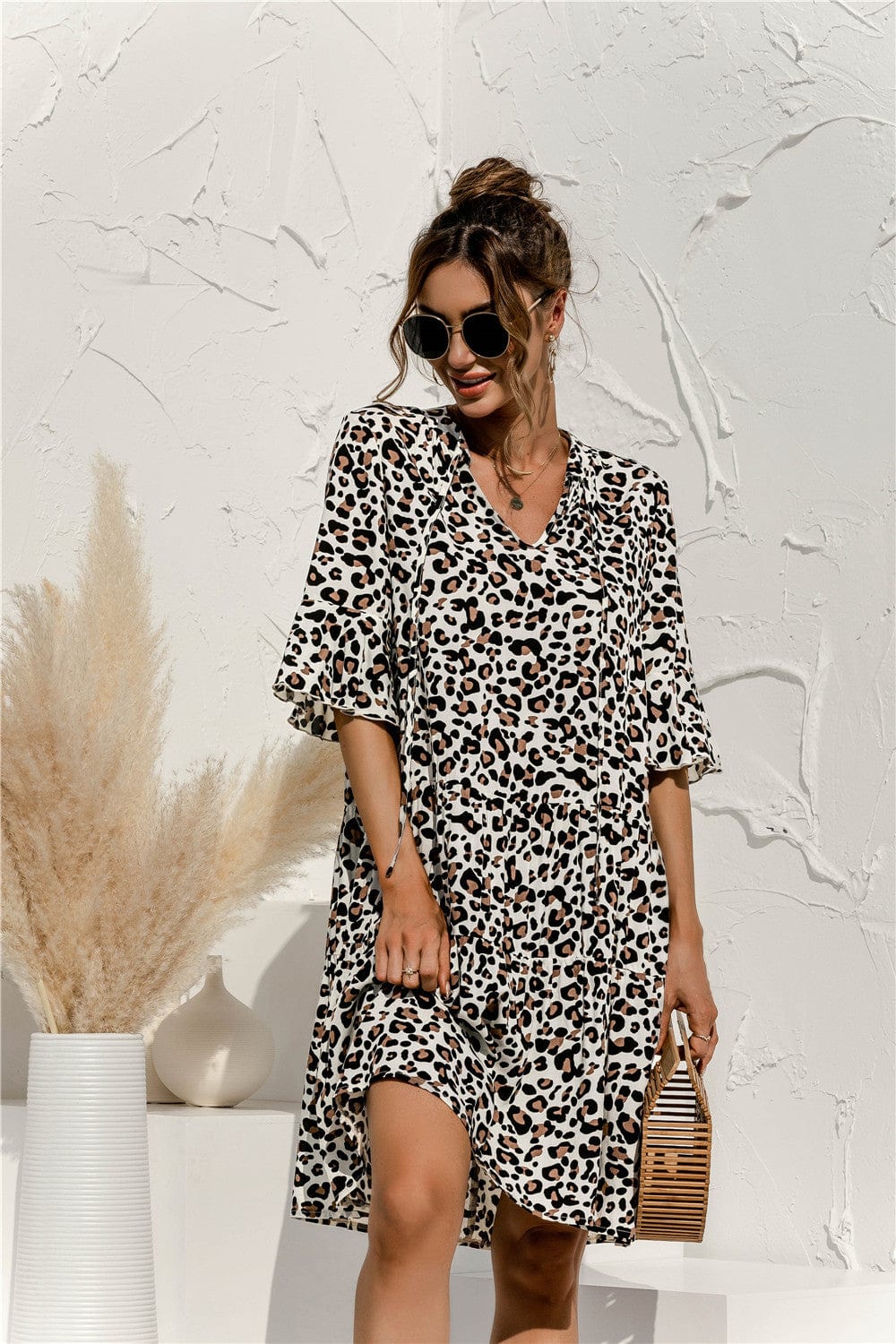 50% RABATT | CurveMuse™ | Stilvolles Print-Damen-Kleid