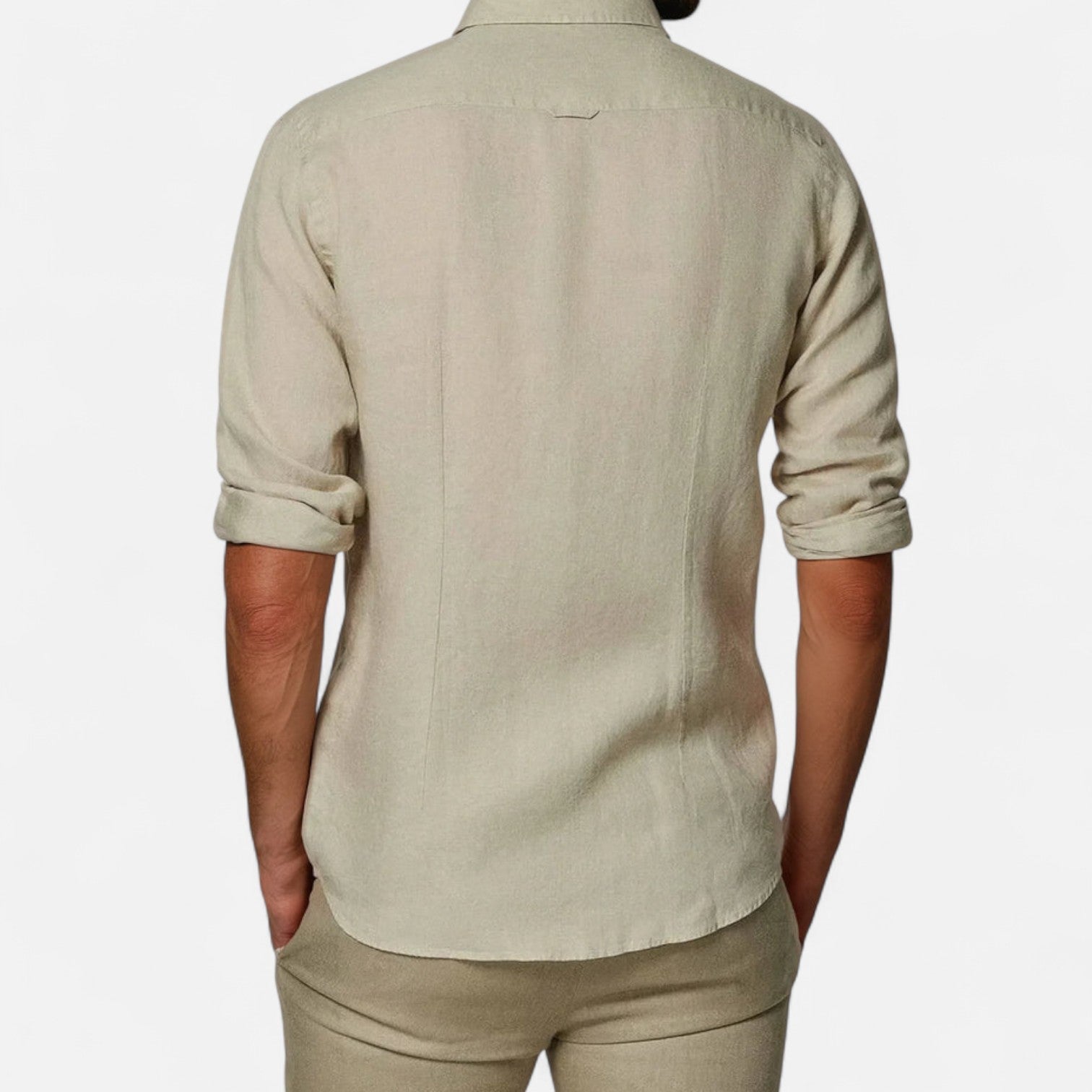 Khaki Linen Shirt for Men - Aesthetic of Old Money, Light Sartorial Ease