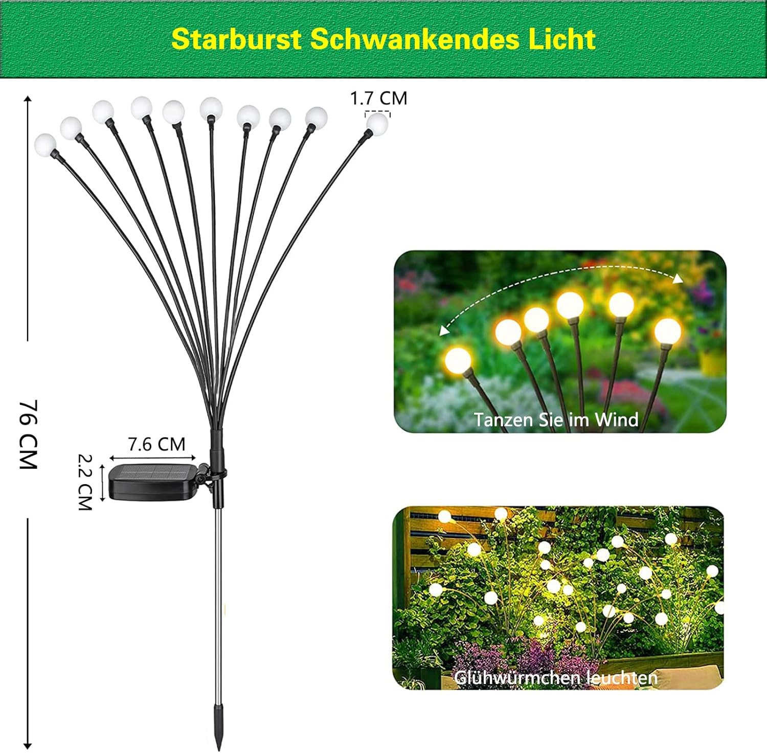 GlimmerGlow™ | Solarbetrieben, LED, Strahlend!