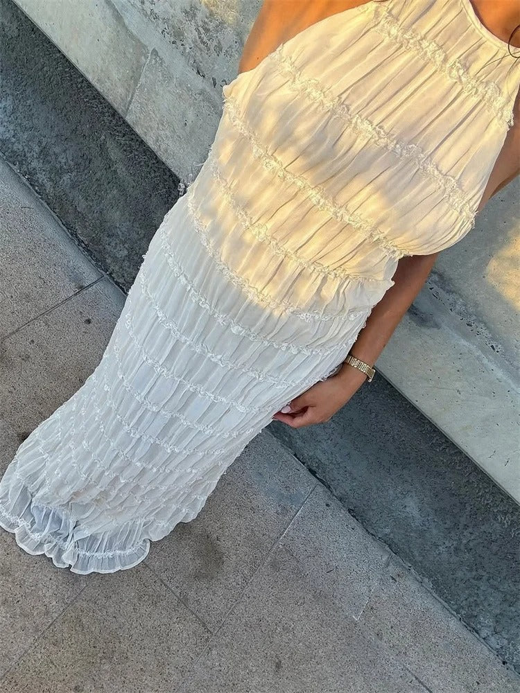 Backelle™ | Elegantes Träger-Maxikleid mit offenem Rücken