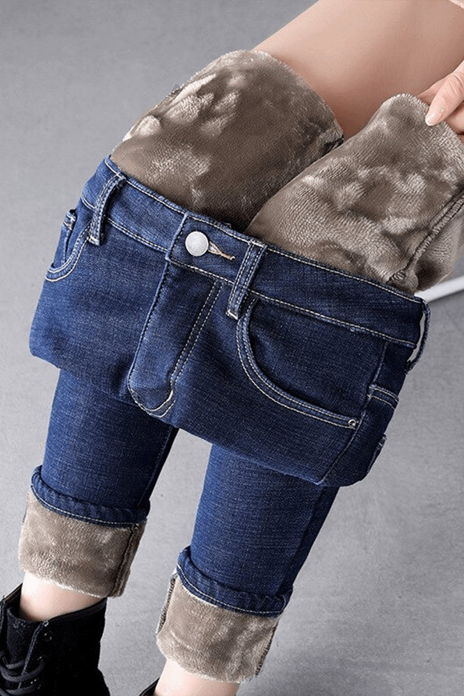 HaltenWarm™ Dehnbare Warme Fleece-Jeans