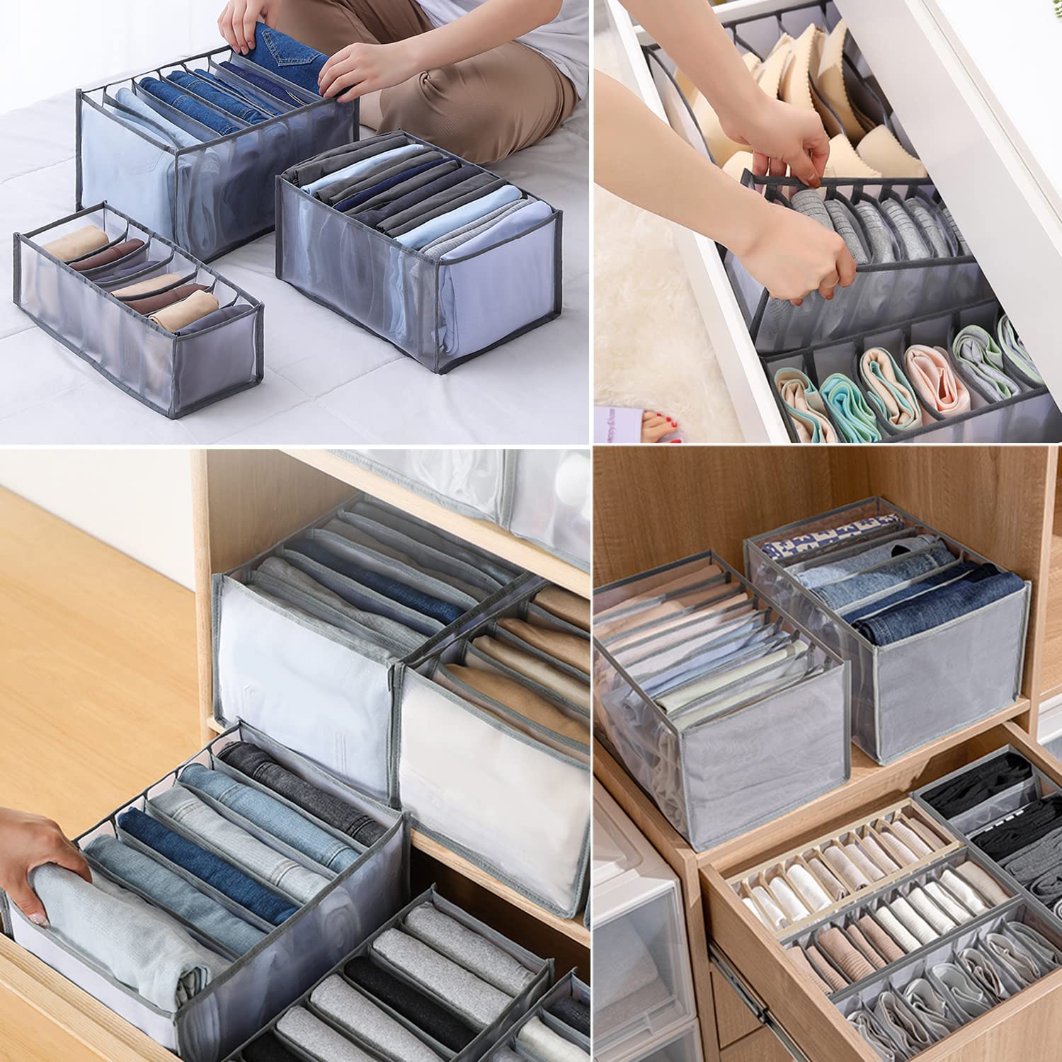Faltbare Aufbewahrungsboxen mit Fächern für Kleidung Jeans Unterwäsche Schubladen Organizer