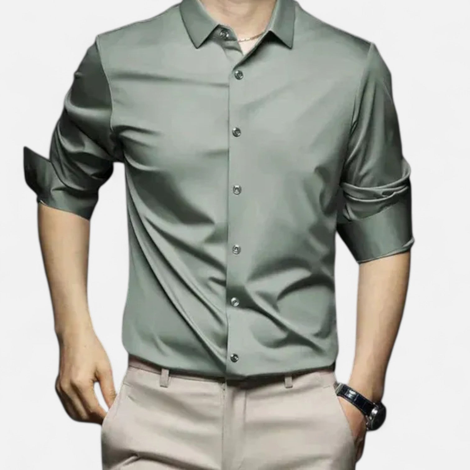 Men's Dress Shirt No Iron – Tailored Elegance, Impeccable Finish All Day