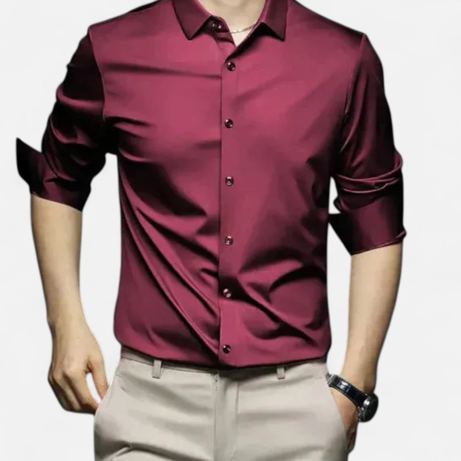 Men's Dress Shirt No Iron – Tailored Elegance, Impeccable Finish All Day