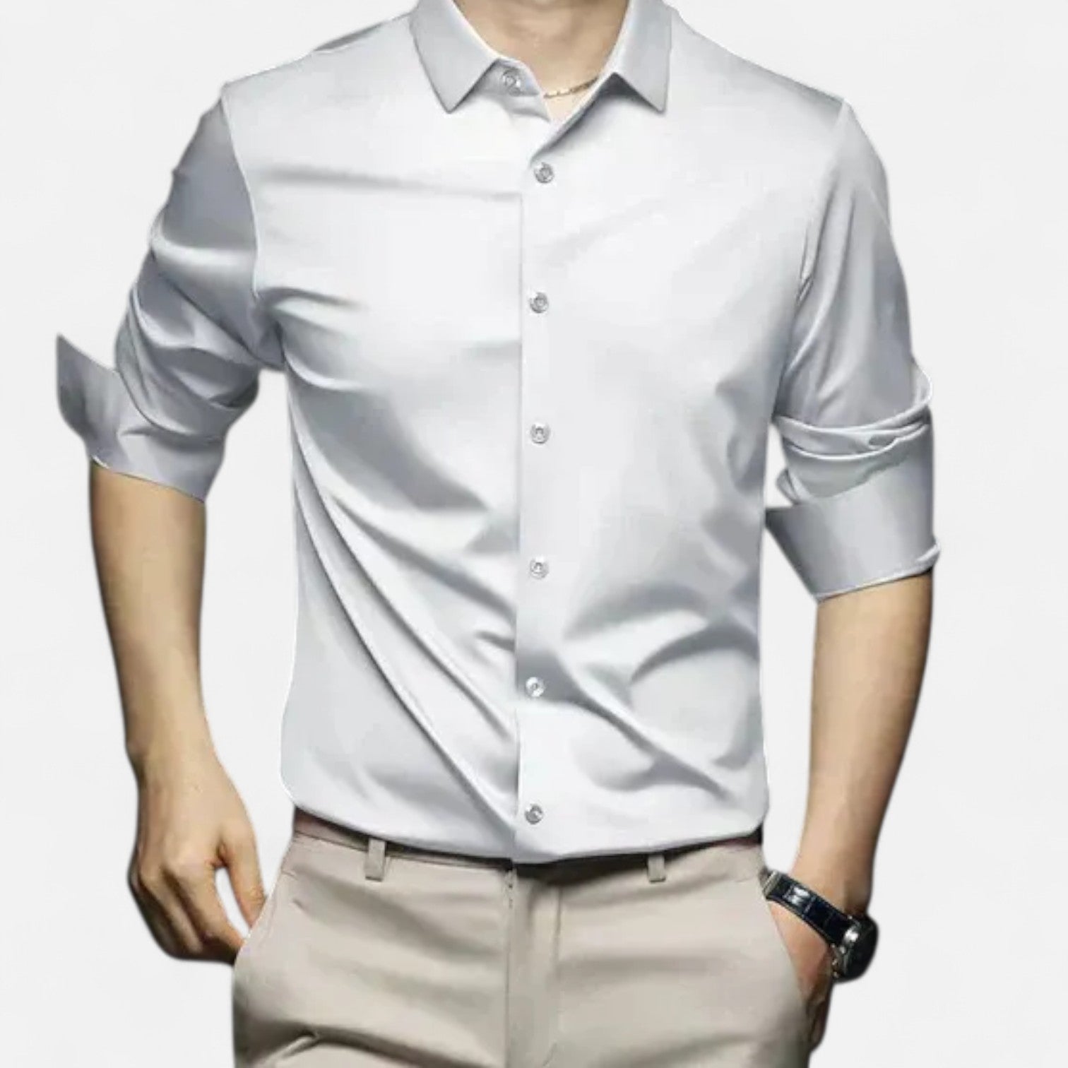Men's Dress Shirt No Iron – Tailored Elegance, Impeccable Finish All Day