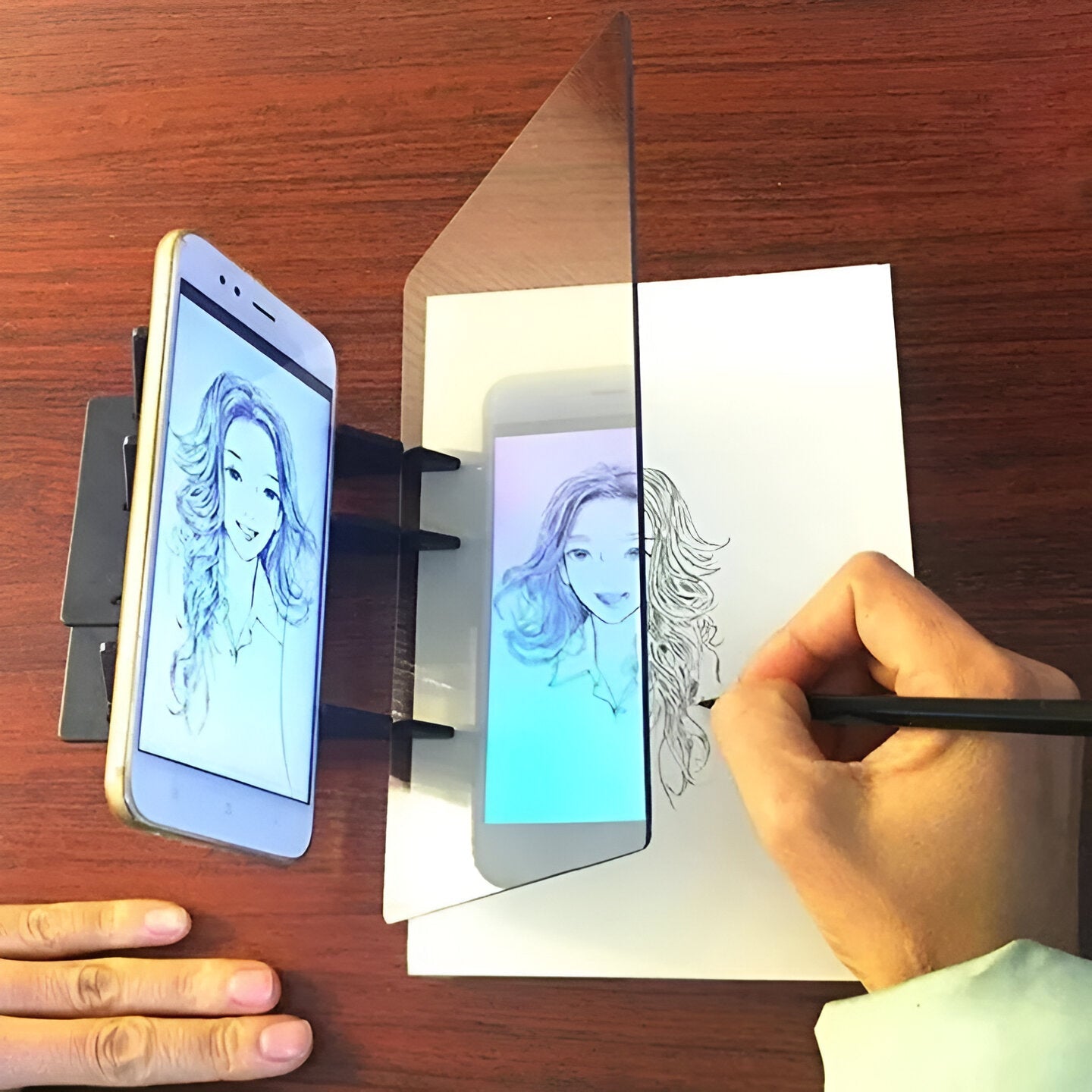 Zeichenprojektor mit Handyhalterung, optisches Zeichengerät für Anfänger und Profis, DIY Skizzierhilfe zum Abpausen von Bildern und Fotos