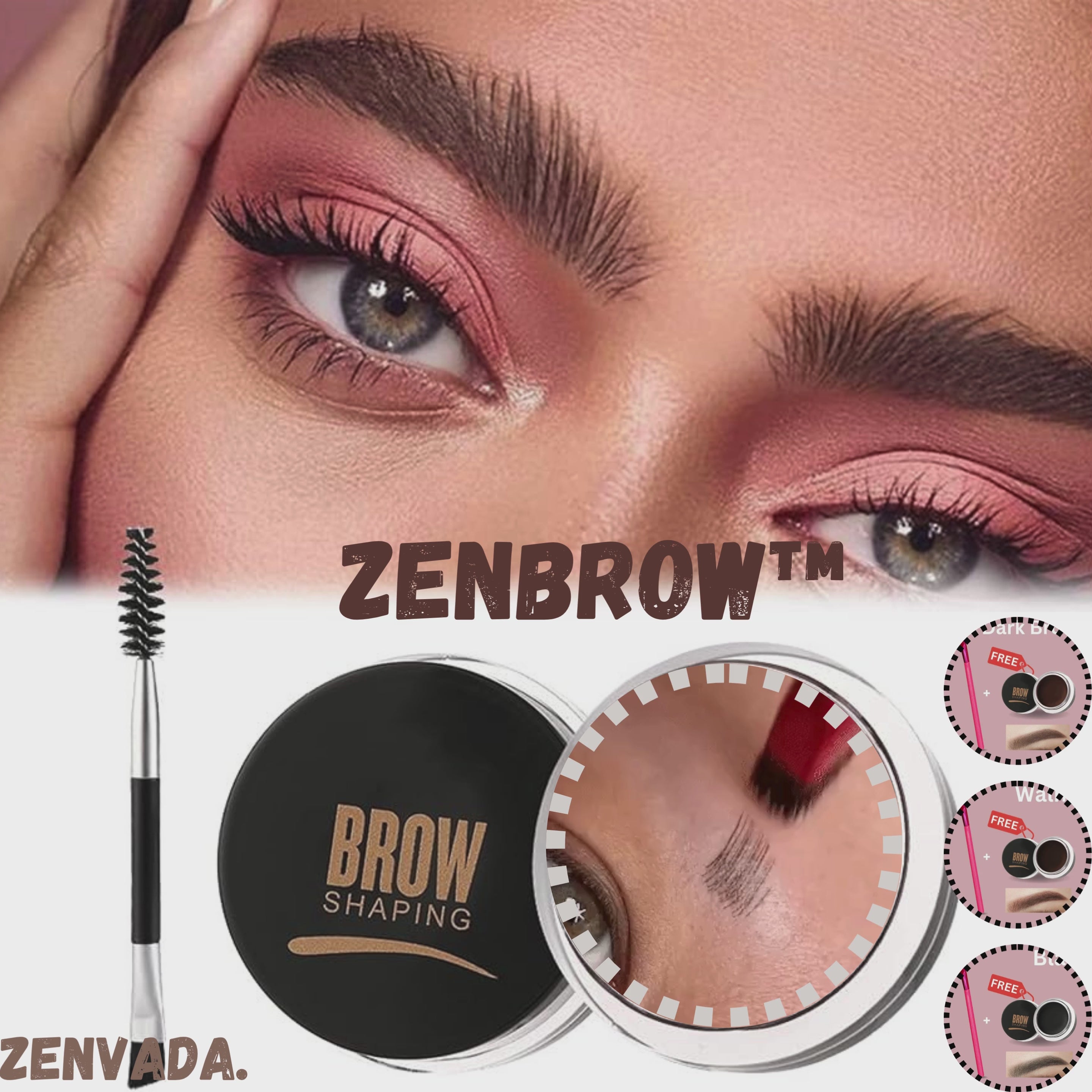 Augenbrauen-Puder mit kostenlosem Pinsel – perfektes Set für Brow Shaping
