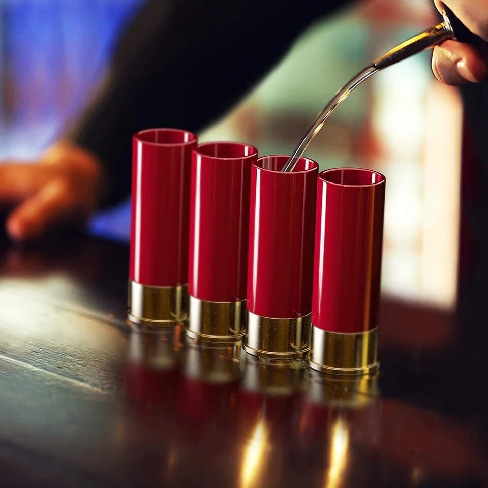 ShotShell® | Blastware 12-Gauge Schnapsgläser – 4er Set im Patronendesign