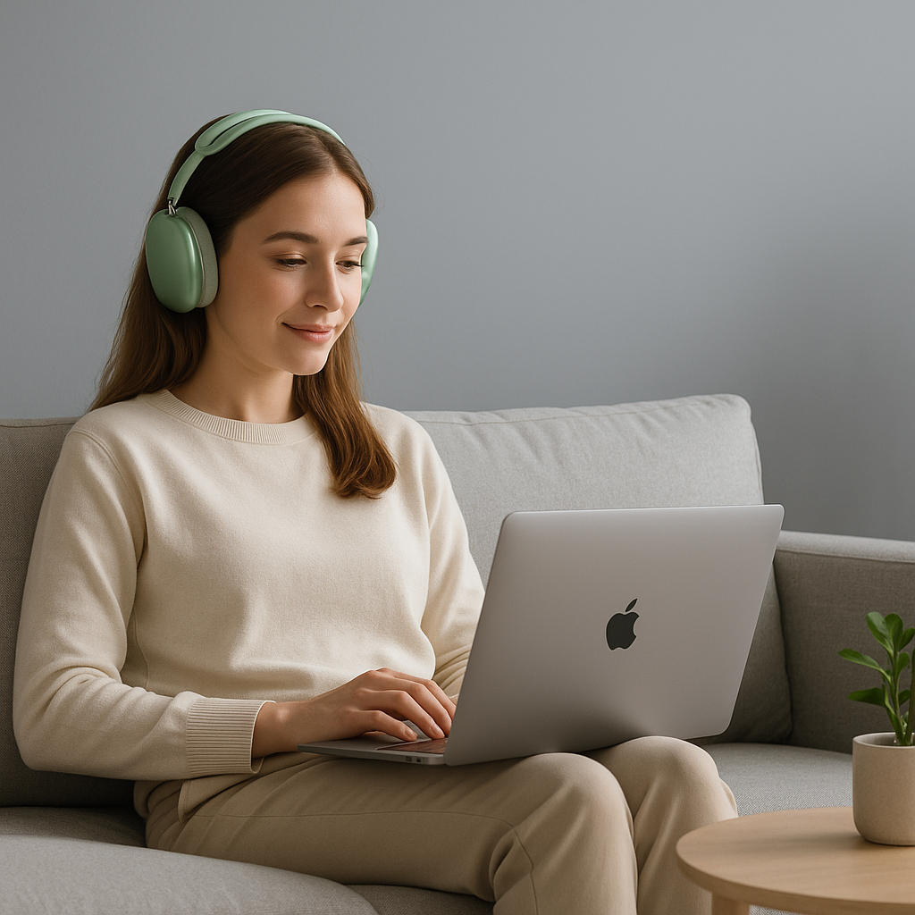 Stylische Over-Ear Bluetooth-Kopfhörer in mattem Dunkelblau mit gepolsterten Ohrmuscheln und verstellbarem Kopfbügel für komfortablen Sitz und immersiven Sound