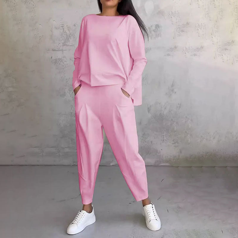 CozyChic™ Stilvolles Langarm-Oberteil & Hose für lässigen Komfort