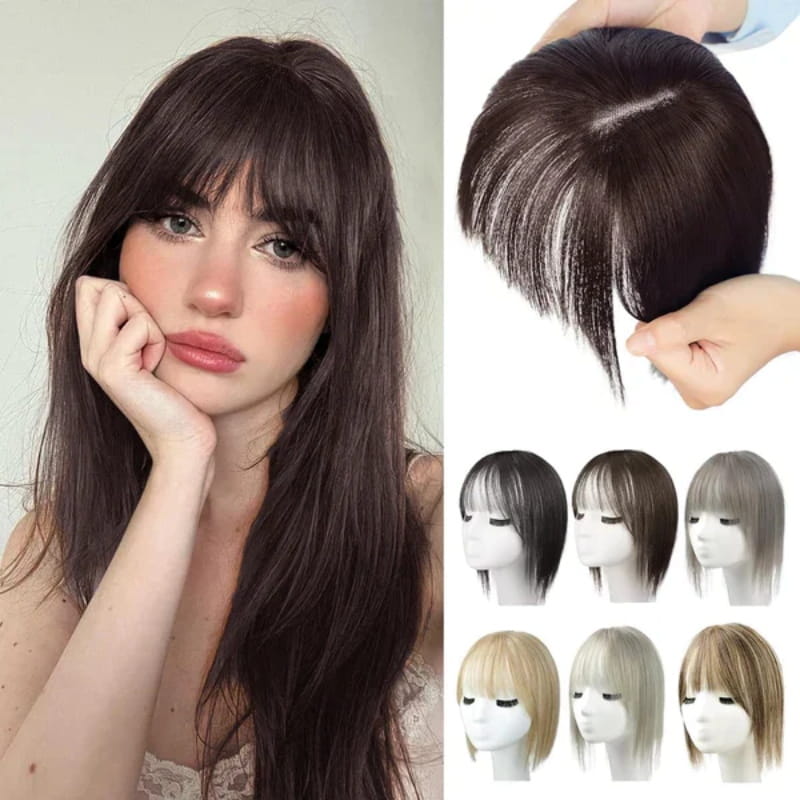 1+1 GRATIS | BangsBloom™ | Natürliches Haarteil mit Fransen für Frauen