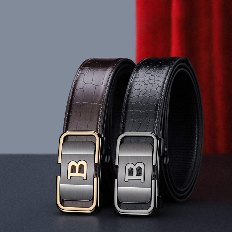 1+1 GRATIS | CrocClasp™ - Herrengürtel mit Automatikschnalle im Krokodilmuster