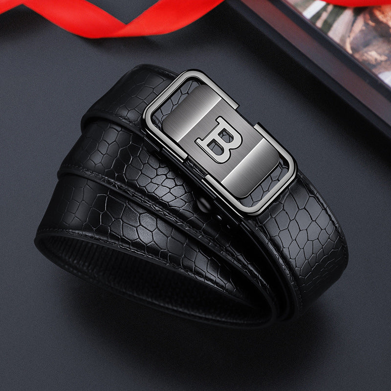1+1 GRATIS | CrocClasp™ - Herrengürtel mit Automatikschnalle im Krokodilmuster