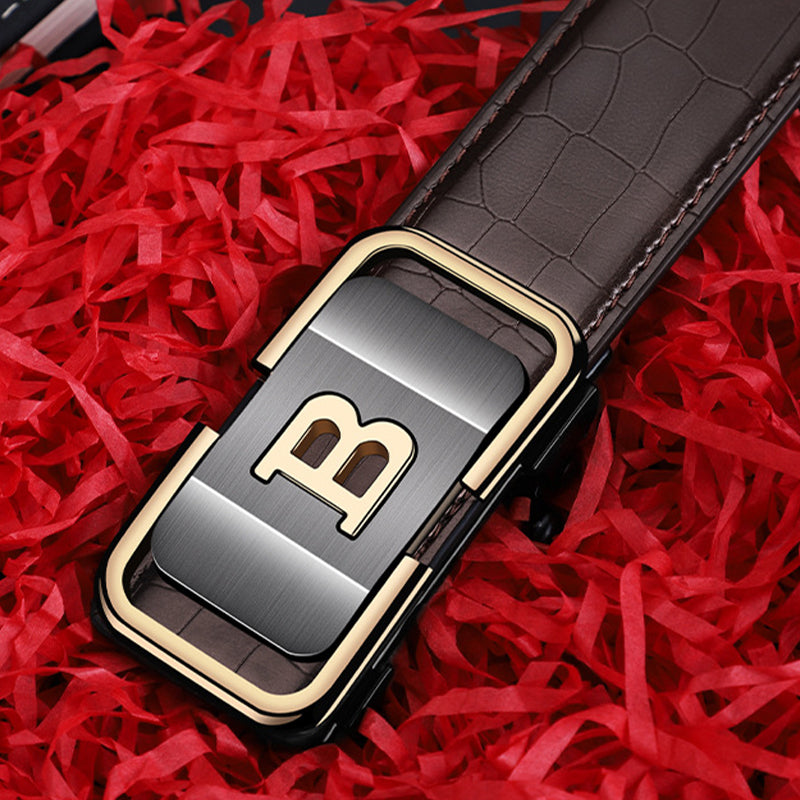 1+1 GRATIS | CrocClasp™ - Herrengürtel mit Automatikschnalle im Krokodilmuster