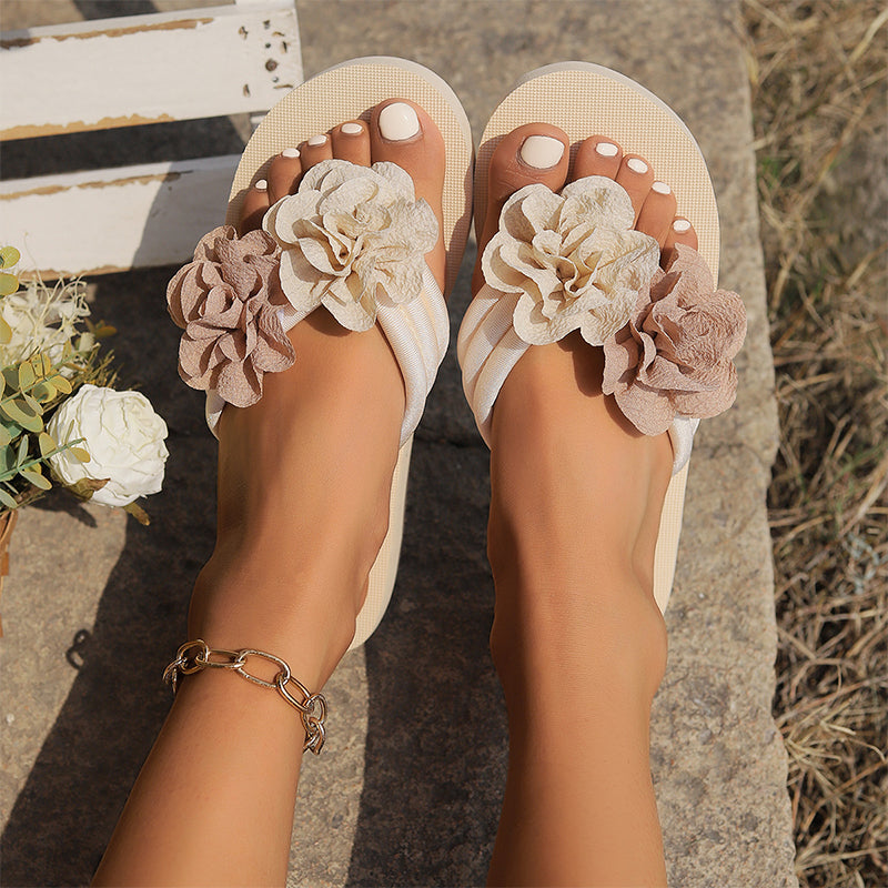 FloraTread™ | Floral Damen Strandsandalen – Anti-Rutsch