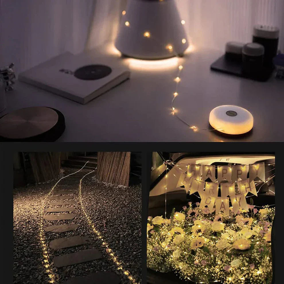 LED Camping Lichterkette wasserdicht mit USB-Lampe, Outdoor Beleuchtung für Zelt, Garten, Terrasse und Party Dekoration