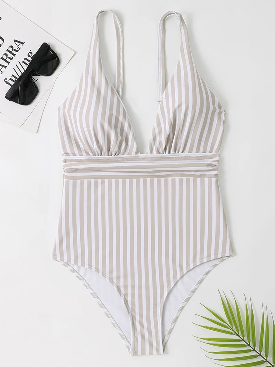 Sally™ | Stylischer gestreifter Badeanzug