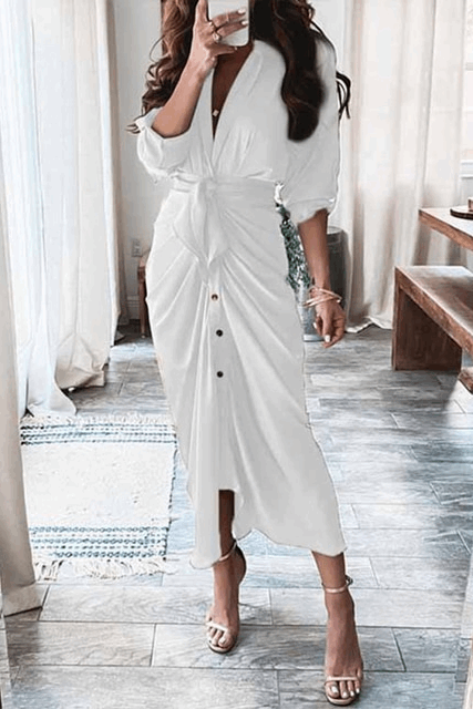 Aneri™ Kleid mit V-Ausschnitt