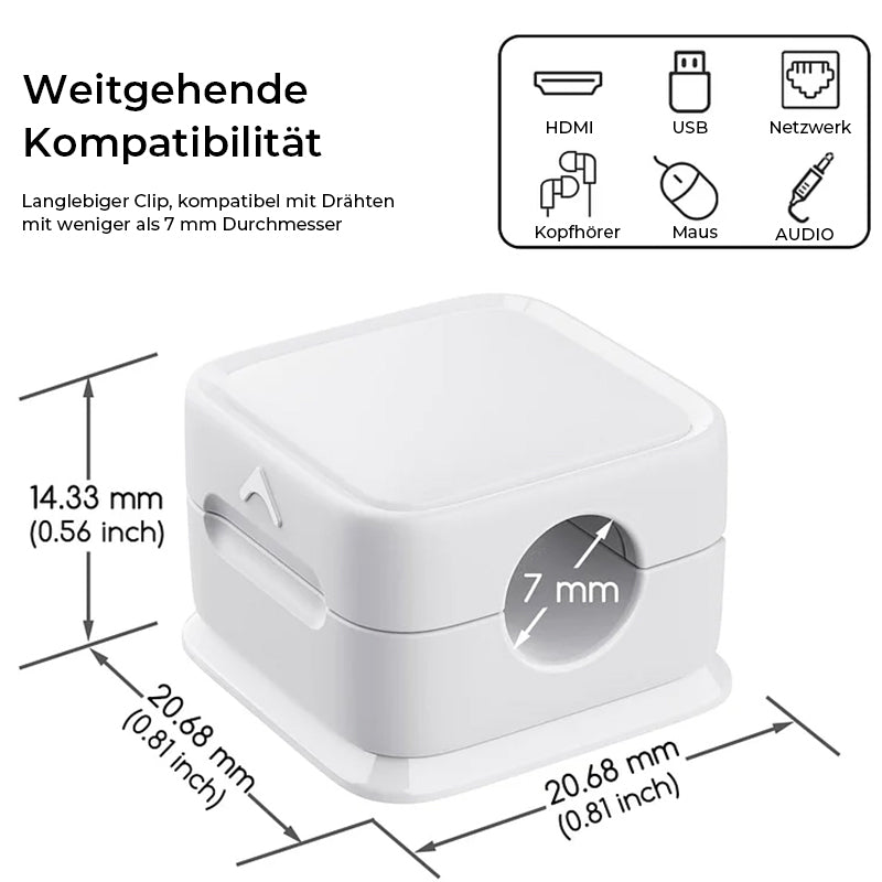 MagniClip® | Magnetischer Kabelspeicher-Organizer