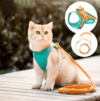 PawGuard Harness - Bequemes Katzengeschirr mit reflektierenden Streifen für sichere Nächte