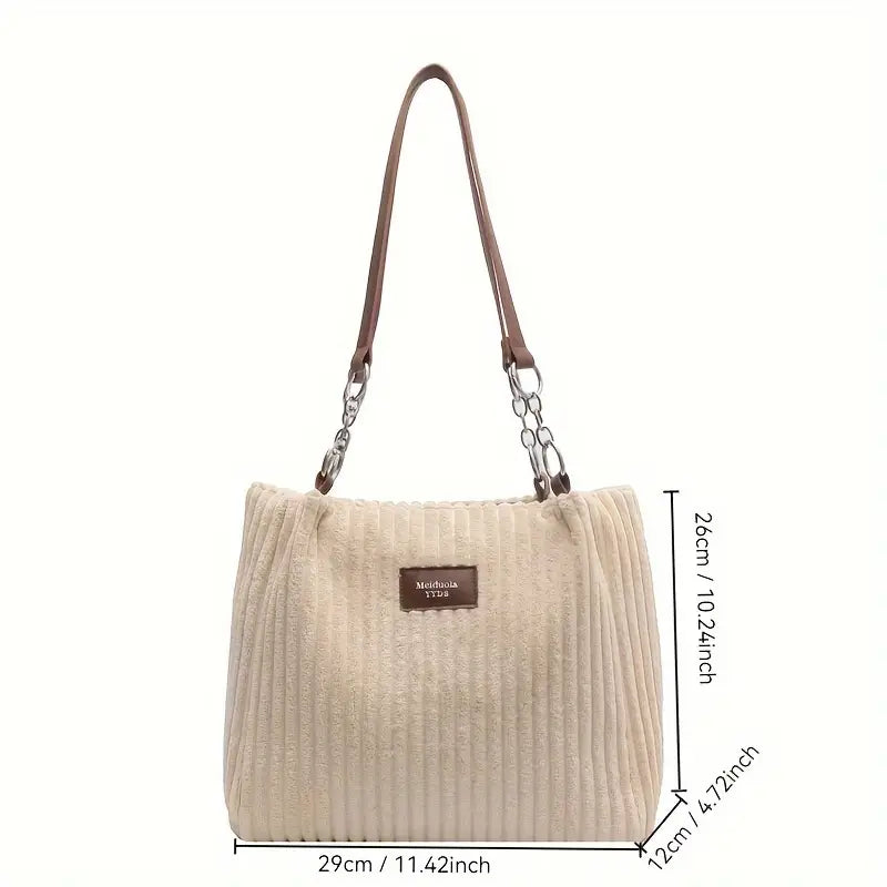 50% RABATT | Olivia | Luxury Corduroy Tote Tasche