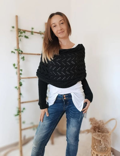 Zenina –  Doppelten Ärmeln Shawl Schal