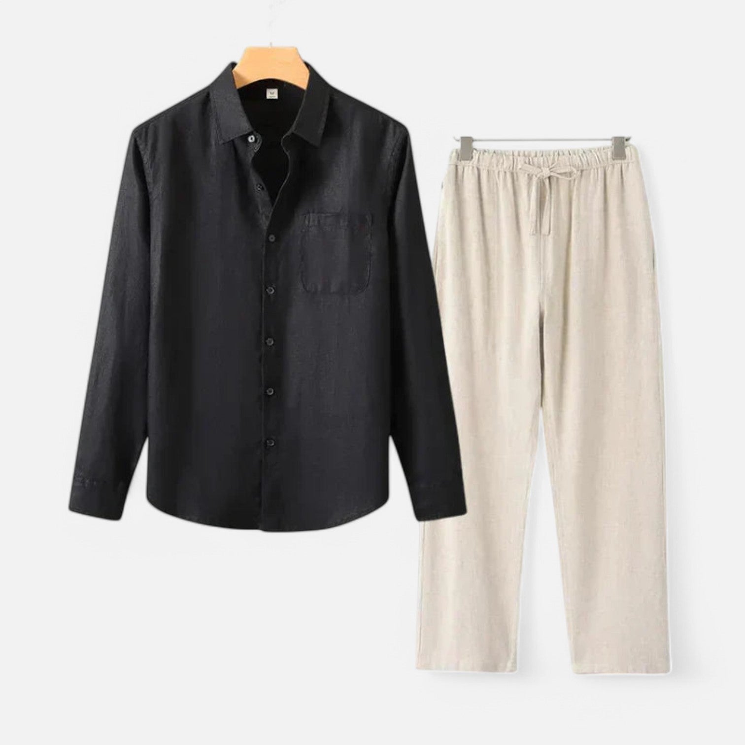 Long Sleeve Linen Blend Shirt