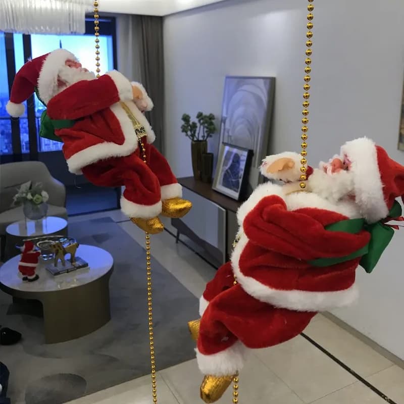 MerryClimb® | SantaTone Weihnachtsmann mit Musik – kletternde Dekofigur