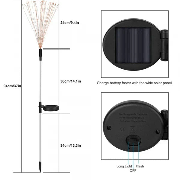 1+3 GRATIS | StarBloom™ | Solar Feuerwerk Gartenlampen Wetterfeste LED