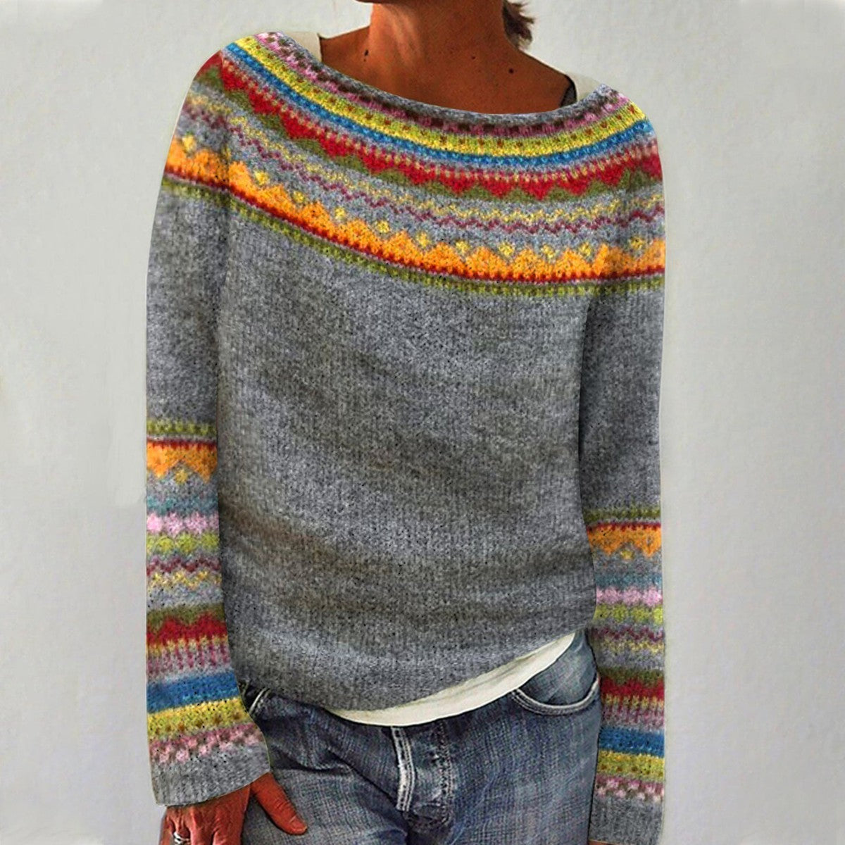 SILVIA | Bequemer Winterpullover mit Nordic Muster