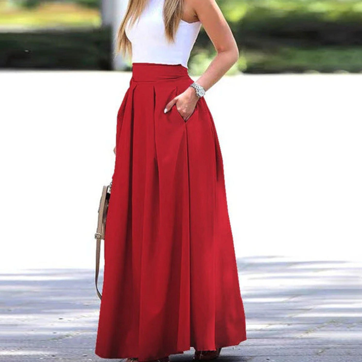 Sadira – Eleganter, plissierter, lockerer Rock