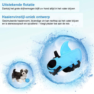 50% RABATT | PawFin | Schwimmweste mit Haifischflosse für Hunde