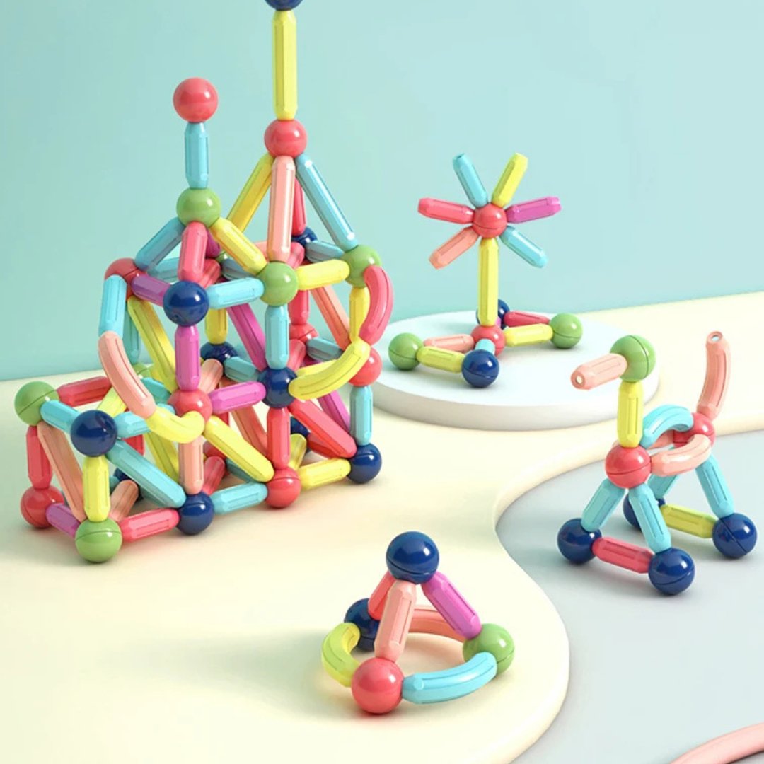 MagnaBlock Magnetischer Bausatz - Kreatives Montessori-Spielzeug für kleine Entdecker