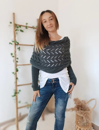 Zenina –  Doppelten Ärmeln Shawl Schal