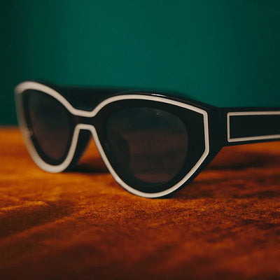 50% RABATT | Schwarz-weiße Cat-Eye | Sonnenbrille