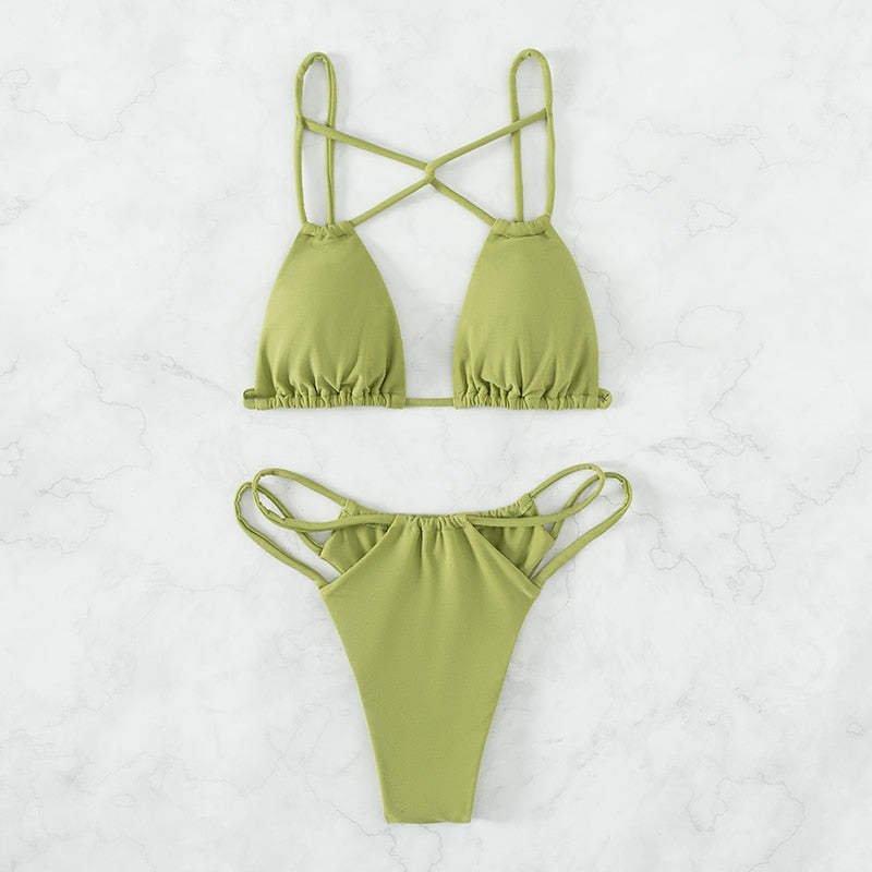 50% RABATT | Isadora™ | Cross String Bikini Set