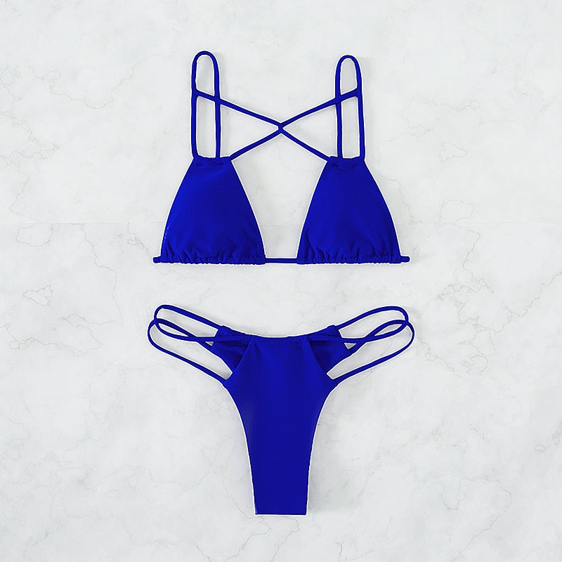 50% RABATT | Isadora™ | Cross String Bikini Set