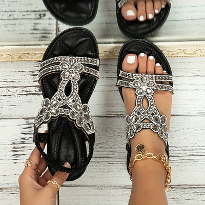 50% RABATT | Solessa™ | Ibiza-Sandalen mit elastischem Knöchelriemen