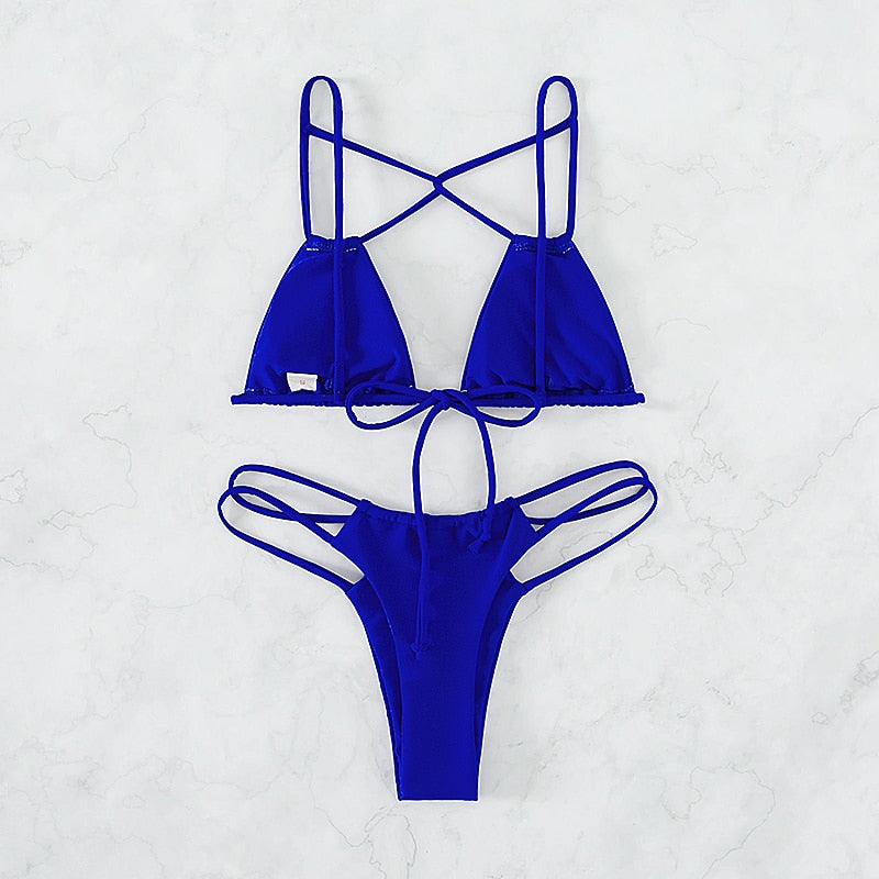 50% RABATT | Isadora™ | Cross String Bikini Set