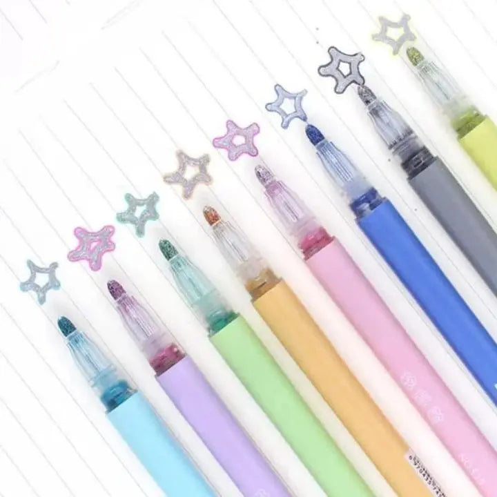 2+1 Gratis | ShineCraft® | Metallic-Marker-Set für Beschriftungen, Tagebücher und Dekoration