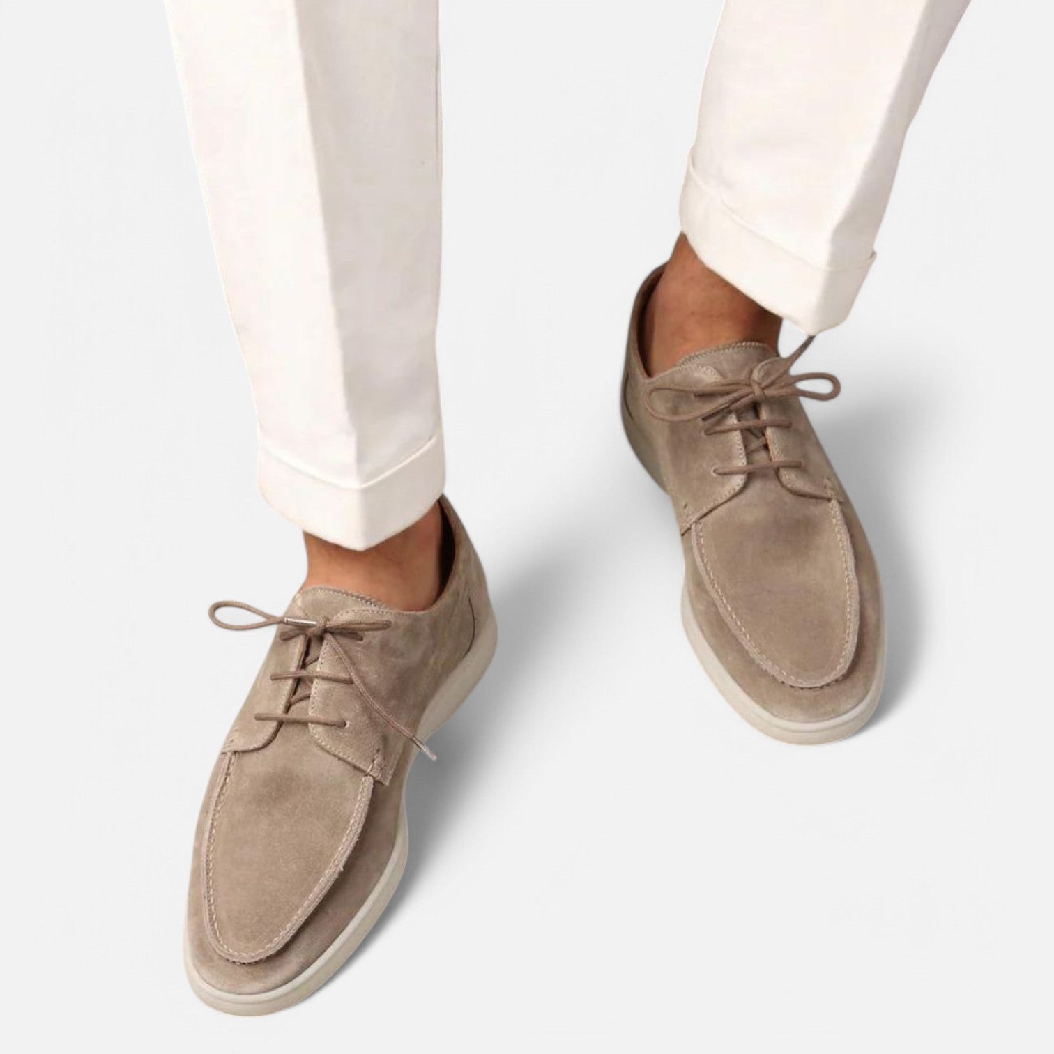 Suede Loafers for Men with Laces