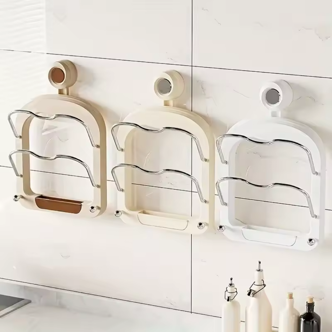 WallHub™ | Wandhalterung für Topfdeckel & Handtücher – Bohrenfrei, Platzsparend & Extra Stark dank Saugnapf