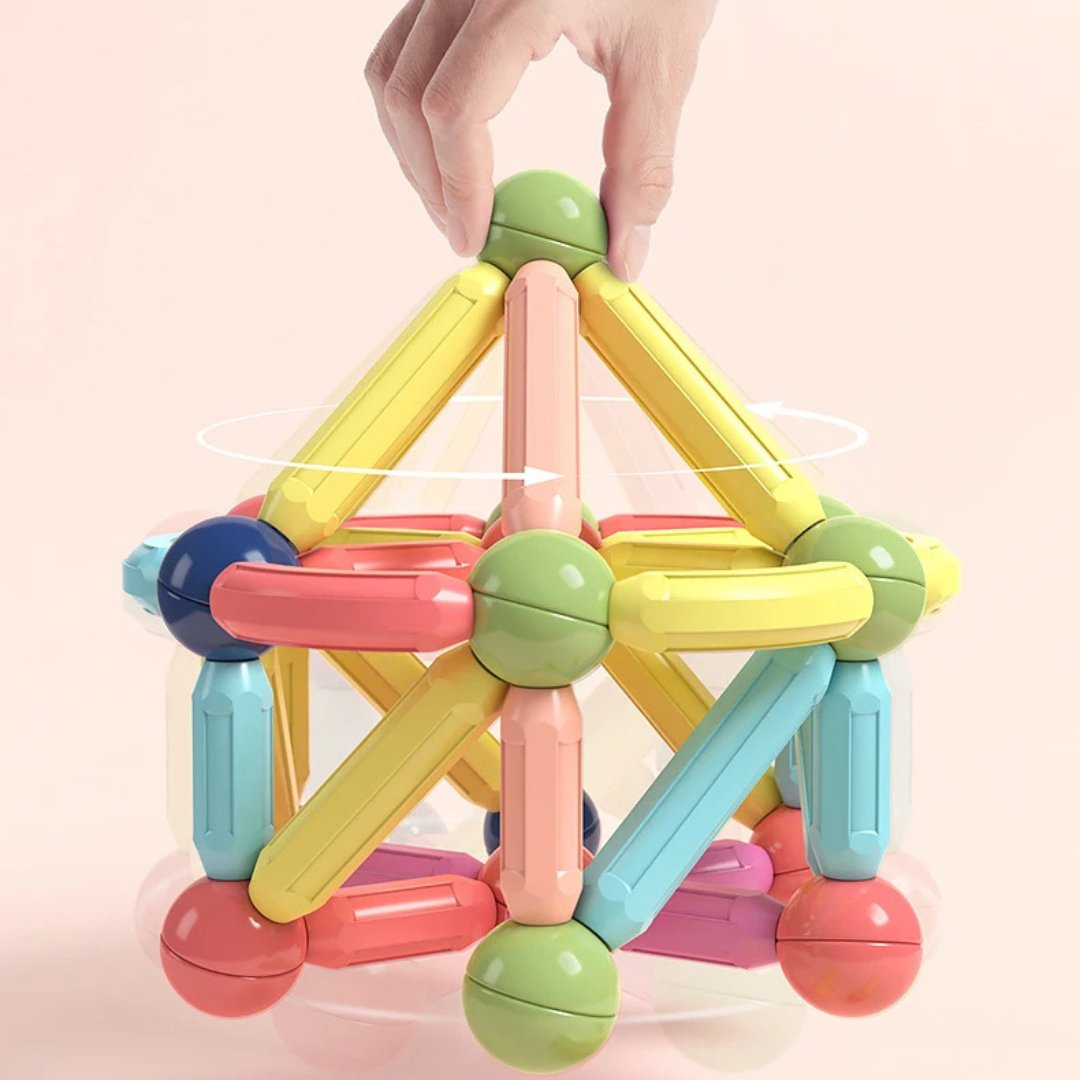 MagnaBlock Magnetischer Bausatz - Kreatives Montessori-Spielzeug für kleine Entdecker