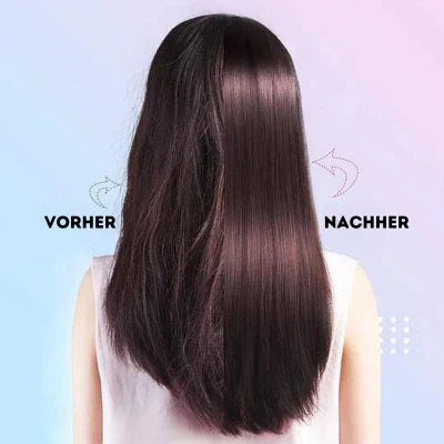 Elektrische rotierende Warmluftbürste in Rot mit austauschbarem Aufsatz – Stylinggerät für voluminöse Locken und glattes Haar